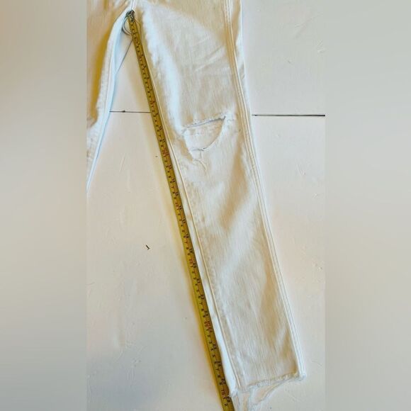 Madewell 10" High-Rise Skinny Jeans Sz 26 White Distressed Knee/Ankles - Picture 6 of 10